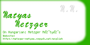 matyas metzger business card